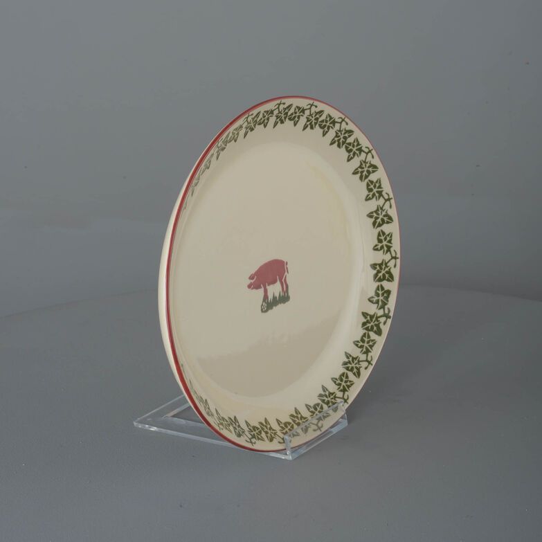 Oval Plate Large Pink Pig