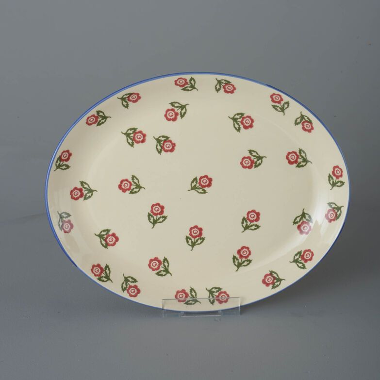 Oval Plate  Scattered Rose
