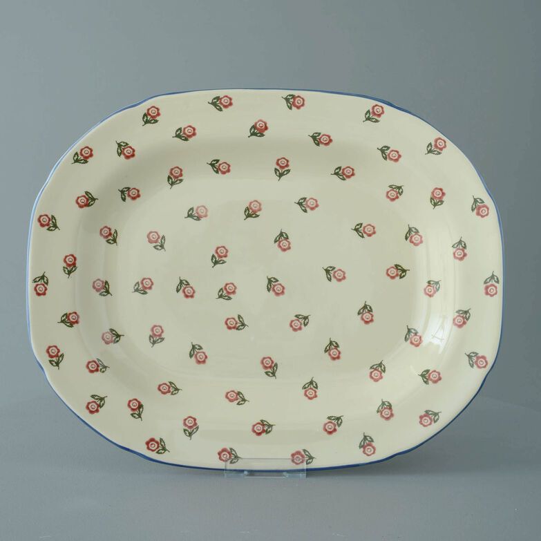 Plate Large rectangular serving Scattered Rose