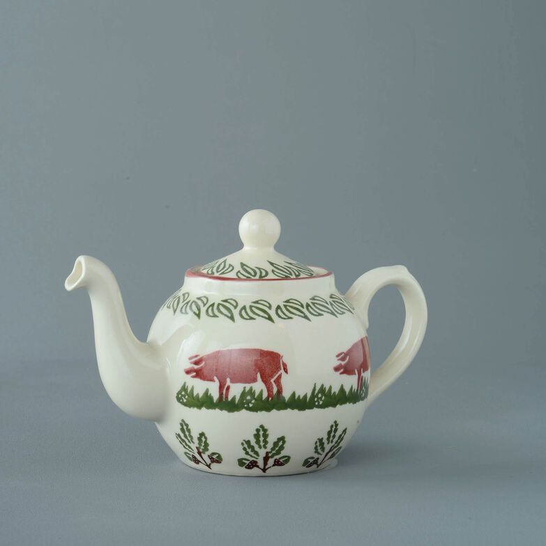 Teapot 2 Cup Pink Pig