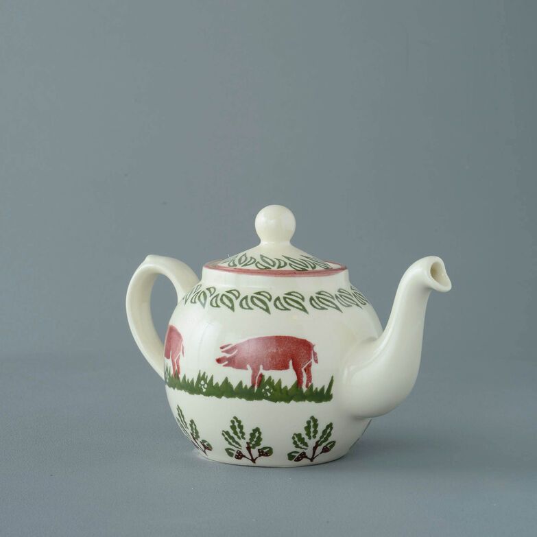 Teapot 2 Cup Pink Pig