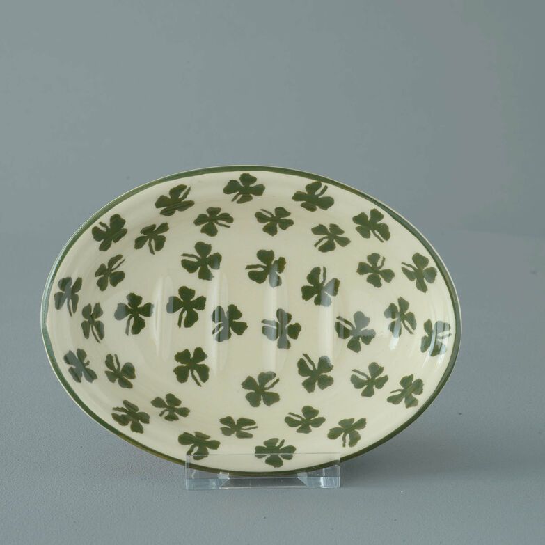 Soap dish oval Small Four leaf clover 
