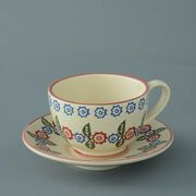 Cup & Saucer Breakfast Size Victorian Floral