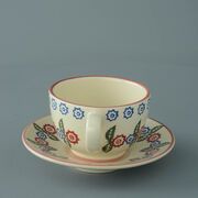 Cup & Saucer Breakfast Size Victorian Floral