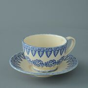 Cup & Saucer Breakfast Size Lacey Blue