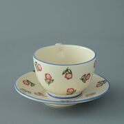 Cup & Saucer Breakfast Size Scattered Rose