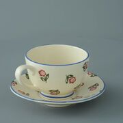 Cup & Saucer Breakfast Size Scattered Rose