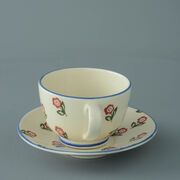 Cup & Saucer Breakfast Size Scattered Rose