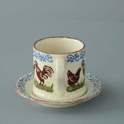 Mug & Saucer Small Cock & Hen