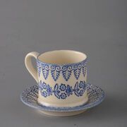 Mug & Saucer Small Lacey Blue