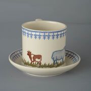 Snack Saucer & Mug Large Farm Animal