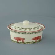 Butter dish oval Medium Pink Pig