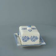 Cheese Dish Rectangular Medium Lacey Blue