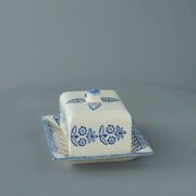 Cheese Dish Rectangular Medium Lacey Blue