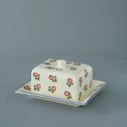 Cheese Dish Rectangular Medium Scattered Rose