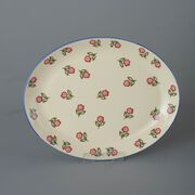 Oval Plate Large Scattered Rose