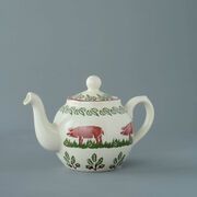 Teapot 2 Cup Pink Pig