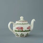 Teapot 2 Cup Pink Pig