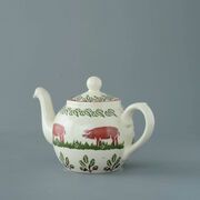 Teapot 2 Cup Pink Pig